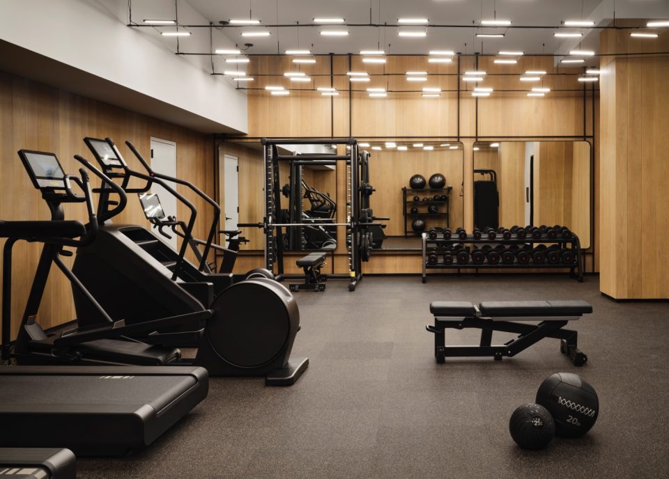 Fitness center at Overline Residences apartments